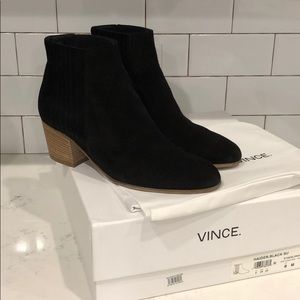 Vince Haider black suede booties size 8